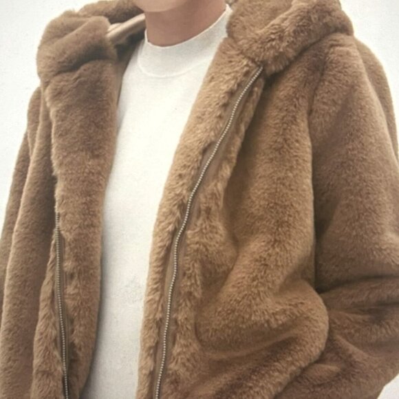 French Connection Jackets & Blazers - French Connection Arabella Faux Fur Hooded Jacket Coat SIZE 10 NWT